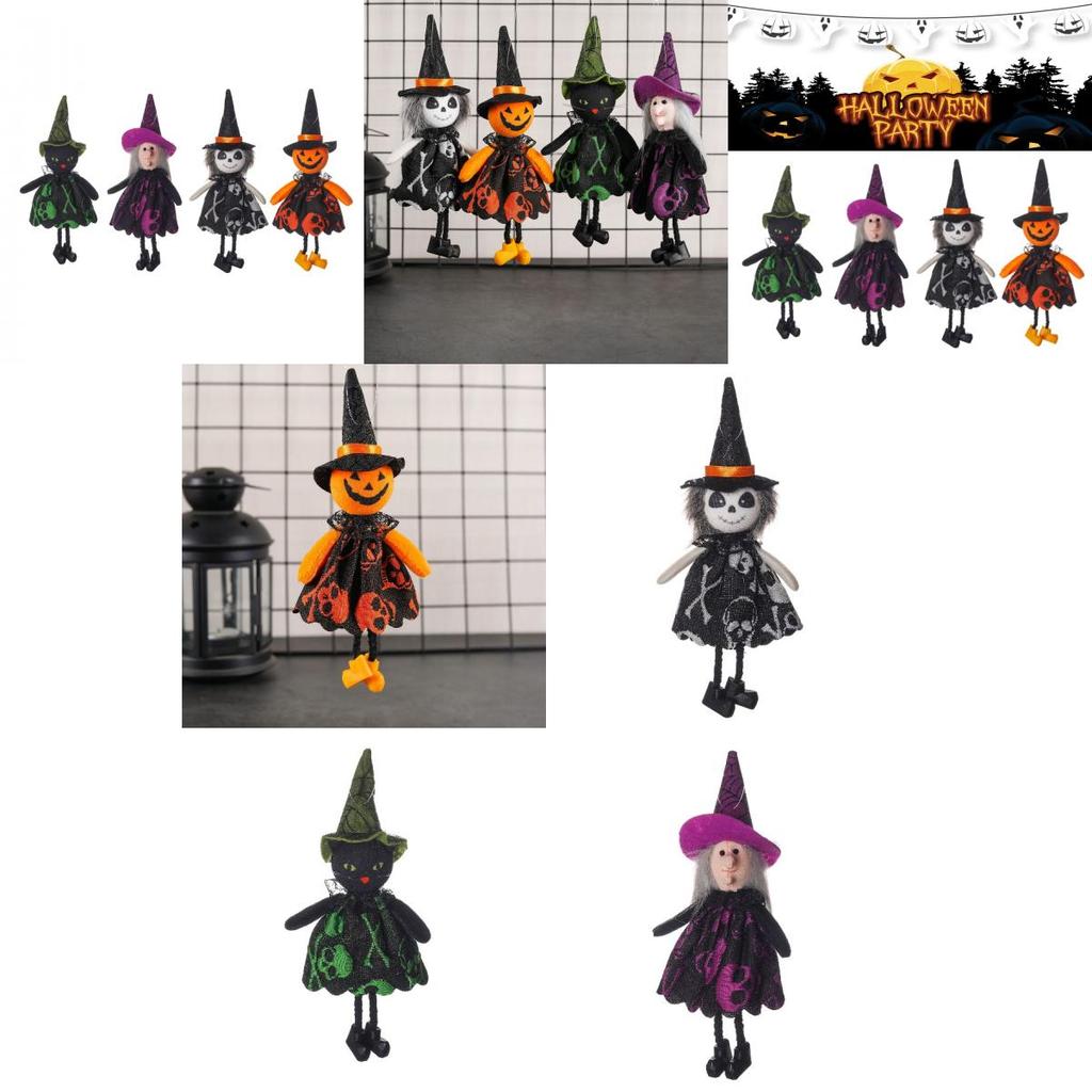 Halloween Decor Supplies Adorable Pumpkin Witch Ghost Pendant For Kids Party Props