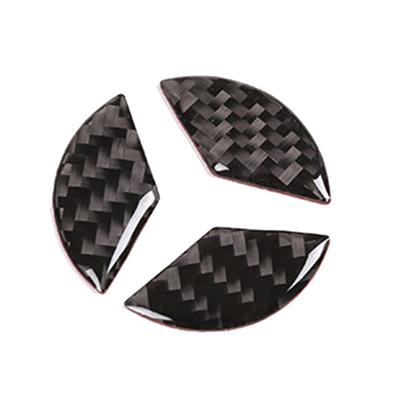 Auto-interieur Decoratie 3 Stuks Koolstofvezel Auto Stuurwiel Logo Stickers Decals Trim Auto Accessoire Auto-onderdelen