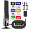 TV Digital Antenna with Signal Booster HD Antenna Support 4K 1080P VHF/UHF TV Antenna 25DBI 50 Miles Range for Smart Digital TV