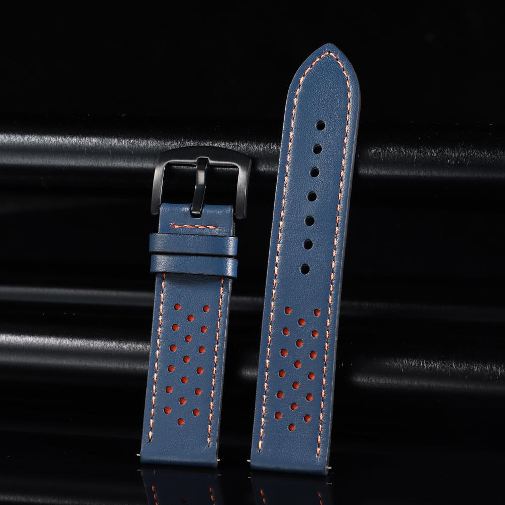 20mm 22mm Vintage Calfskin Strap Men Women Universal Cowhide WatchBand Breathable Bracelet Sport Wristbelt Accessory for Seiko