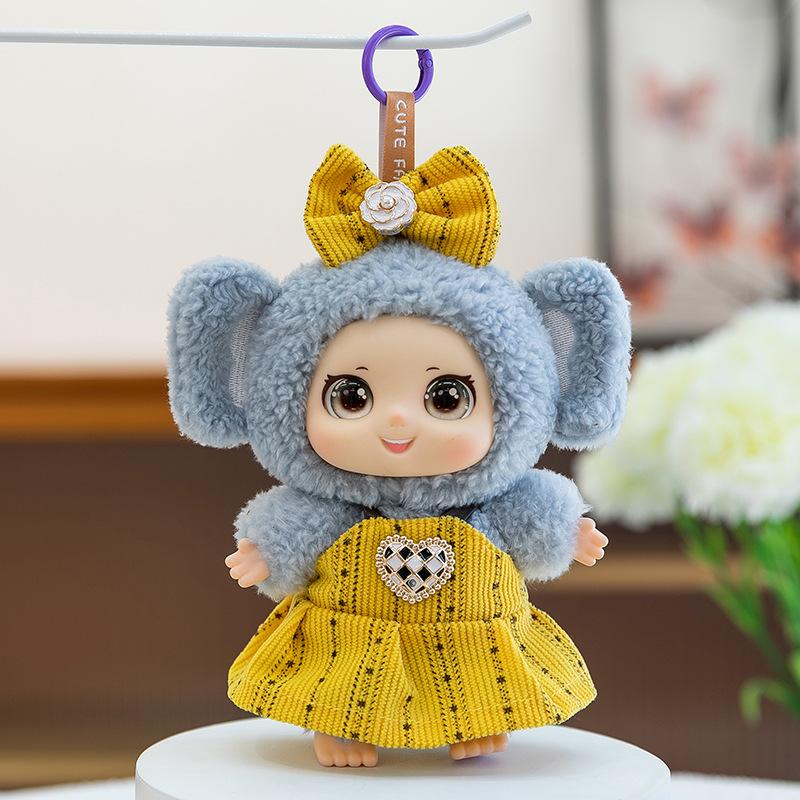 Vinylpuppe Anhänger Plüschtier Baumwollpuppe Taschenschlüsselanhänger für Mädchen Geburtstagsgeschenk