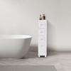 Tall Bathroom Floor Cabinet with 4 Tiers, Narrow Slim PP Storage Organizer, Free Standing Cabinet, Modern White Storage Shelf