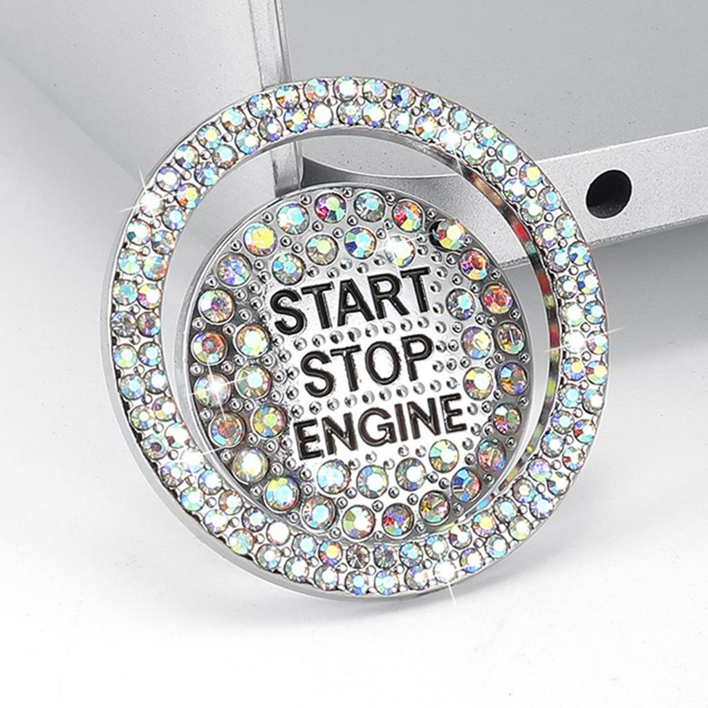 Engine Start Button Cover | Rhinestone Decorative Ring Decal -