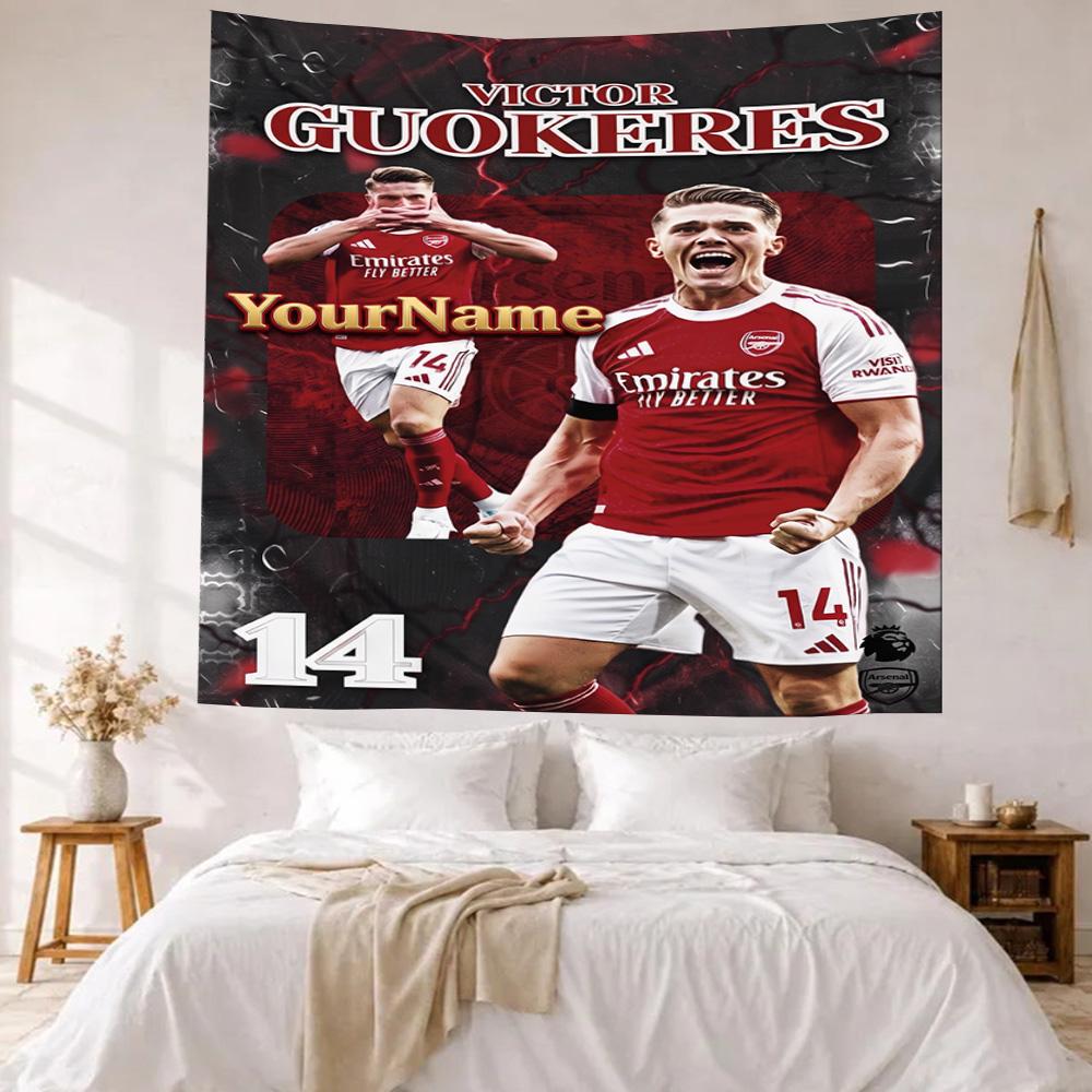 Arsenal Custom Your Name Wall Decor Tapestry Art For Pet Memorial Birthdaywedding Party Backdrop Family Gift