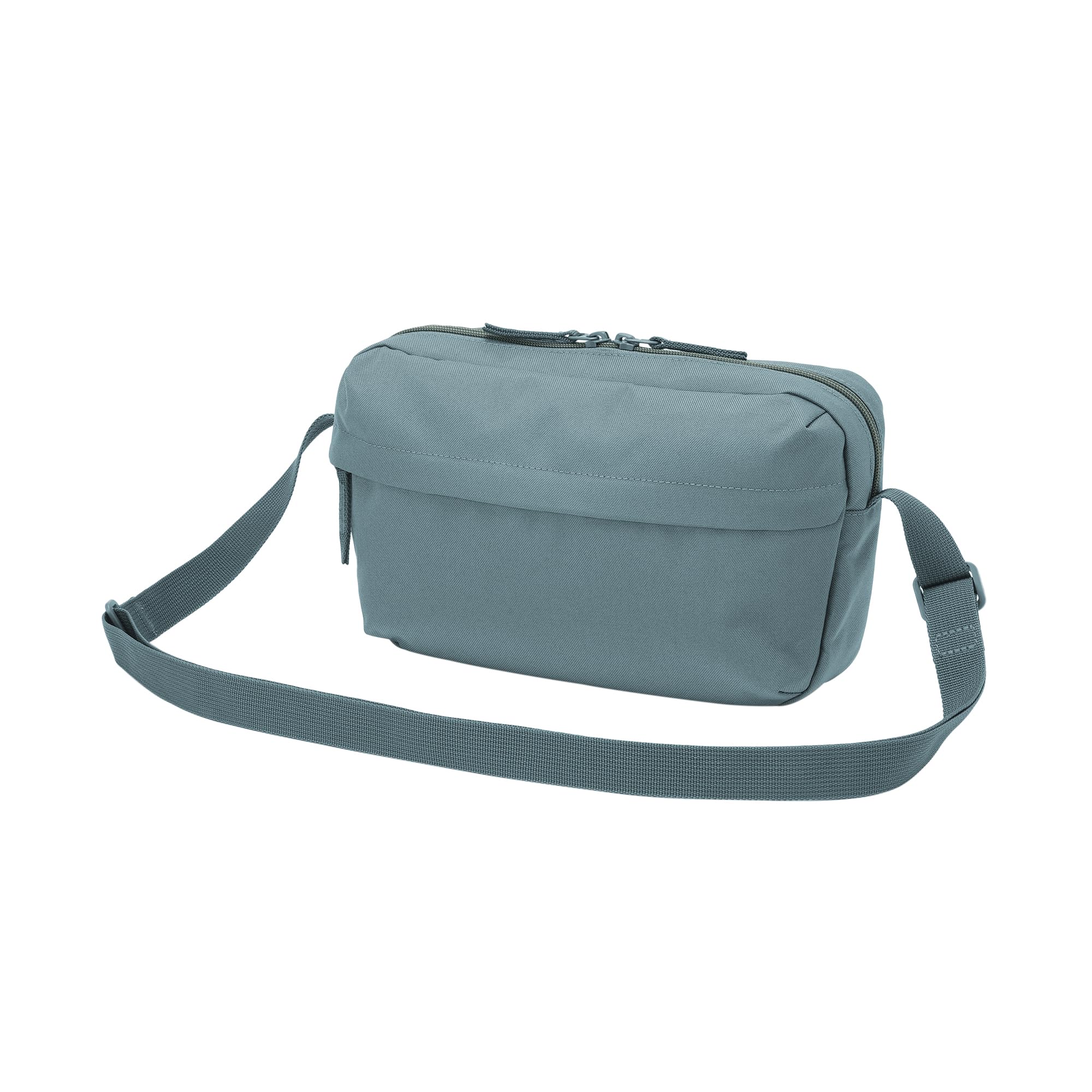MUJI Recycled Polyester Shoulder Bag with Back Smoky Blue Water-Repellent Pocket, Unisex, Adult, EFD12A6S,