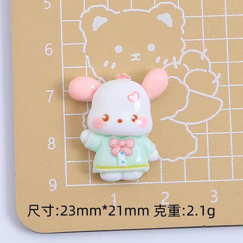 10 Pcs New Kawaii Cartoon Cute Bow Animal Series Resin Scrapbook Diy  Bow Decor Accessories Crafts A141