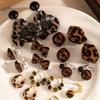 Retro Exaggerated Leopard Print Big Flower Design Earrings Fashionable Light Luxury Temperament Earrings Simple And Versatile Personalized Earrings