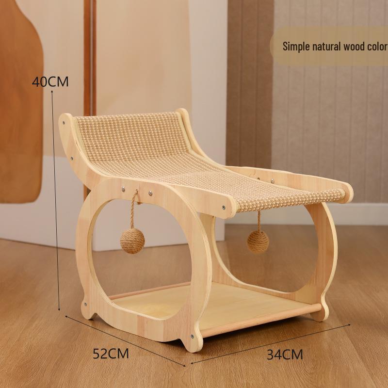 

Кровать-лежанка для кошек из массива дерева с ковриком из сизаля, устойчивым к царапинам - Мебель для котят без перхоти Individually Packaged