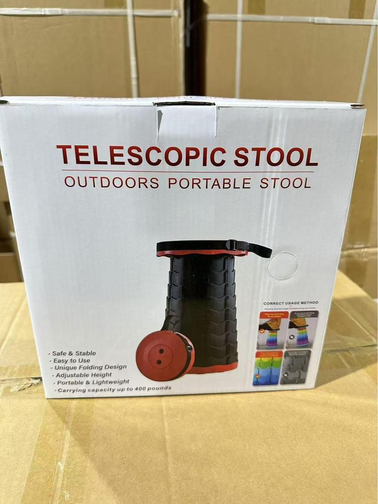 Collapsible Telescopic Outdoor Stool: Portable, Space-Saving, Adjustable for Travel and Fishing.