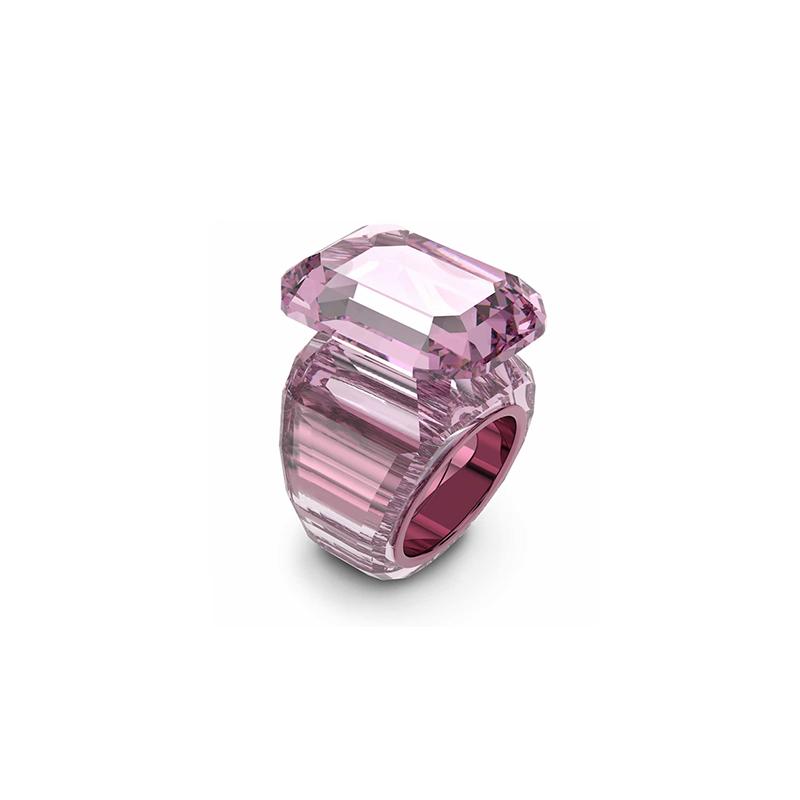Swarovski Lucent octagonal inlay design metal ring women's pink 5607361
