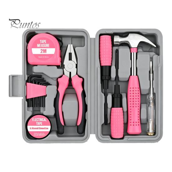 Carbon Steel Hand Tools for DIY Projects 13Pcs Household Tool Set, Kit with Storage Case, Complete Assortment Portable Set Emergency Repairs