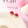 New S925 Silver Needle Cherry Mushroom Strawberry Apple Flower Red Stud Earrings Fashion Personality Earrings
