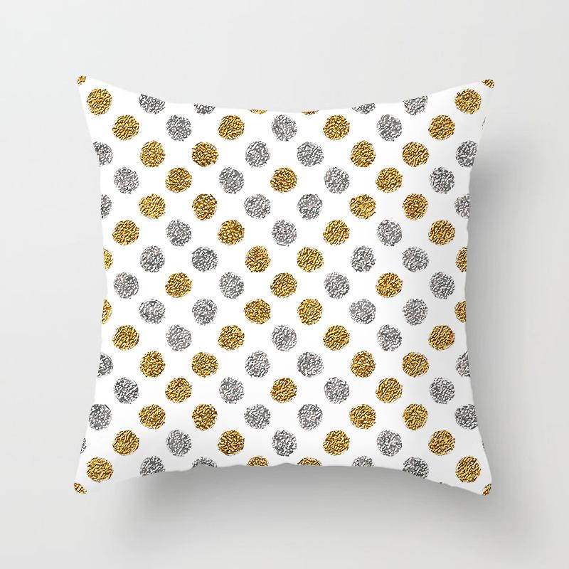 New Simple Geometric Stripes Wavy Golden Peach Leather Velvet Pillowcase Car Sofa Cushion Pillowcase