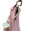 Elegant French Style Sleeveless Tie-Waist Dress for Birthday or Beach Vacation
