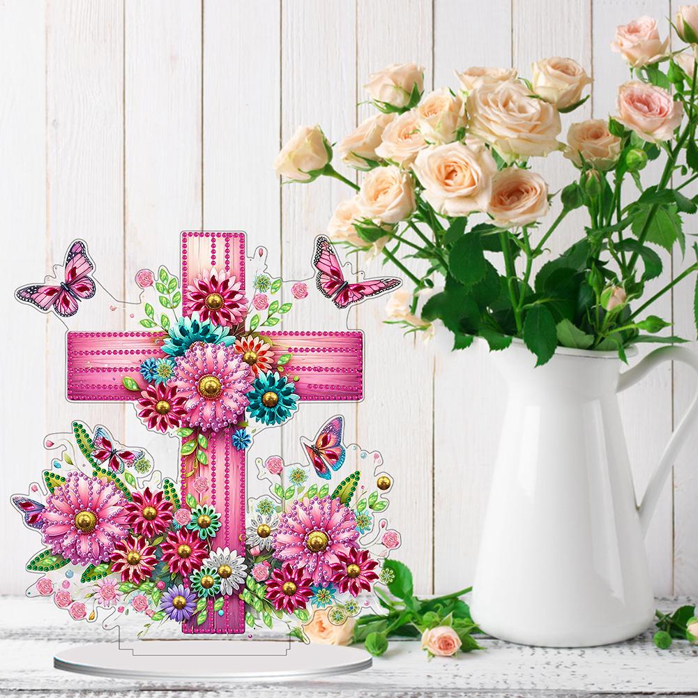 Cross Fairy Special Shaped Diamond Painting Tabletop Ornaments Kit Table Top Diamond Painting Ornament Kits for Adults Beginner