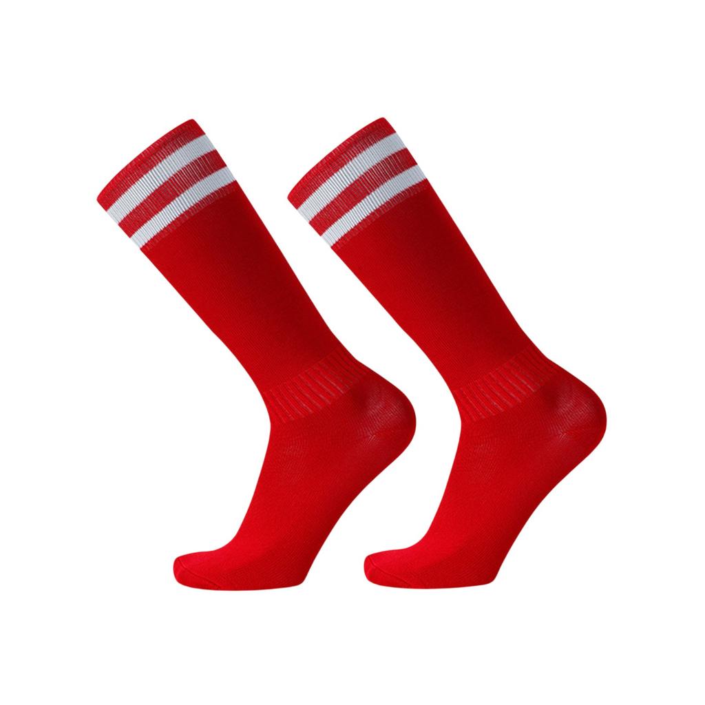 Fußballsocken für Kinder Rutschfeste Lange Kniestrümpfe Schweißabsorbierende Schüler Gestreifte Sportsocken