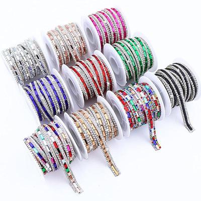 Strassband Bunter Kristallstreifen Glänzendes Selbstklebendes Strassband Flexibles DIY-Zubehör Glas-Strassband Taschendekoration