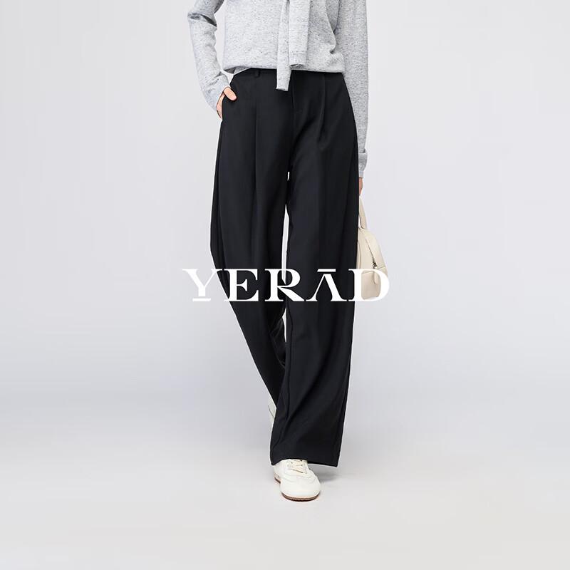 YERAD Women's Black Straight-Leg Casual Trousers