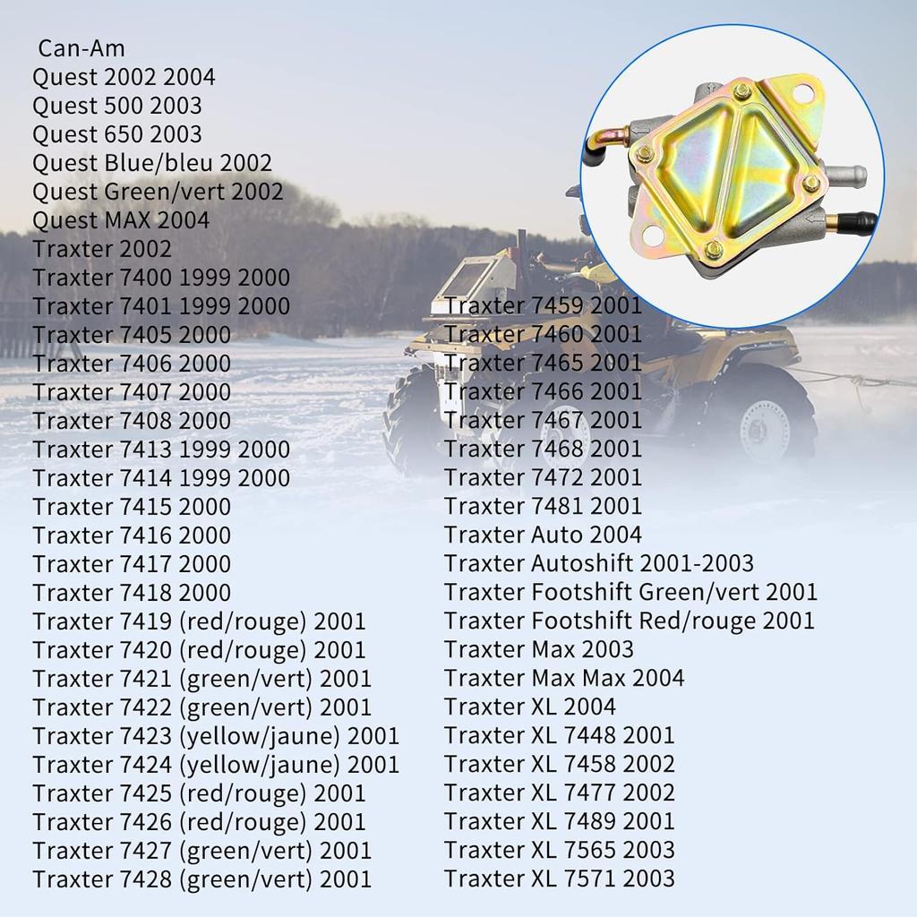 Fuel Pump 707200000 Compatible with Can-Am Bombardier Traxter 500 XT 2001/Bombardier Traxter Max 500 4x4 Automatic 2003 Quest 500 650 Traxte