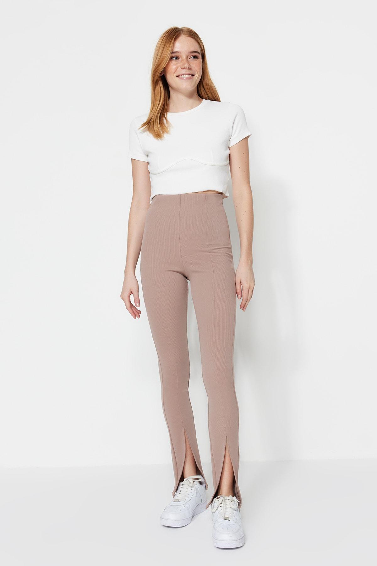 

Леггинсы - Коричневый - Высокая талия