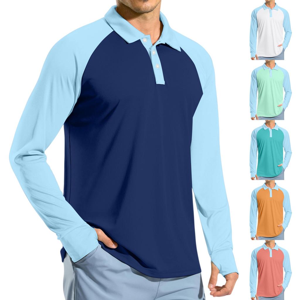 Men's Raglan Long Sleeve Golf Shirt UPF 50+ Lightweight Shirt