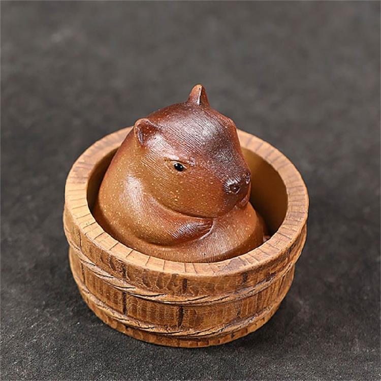Cute Capybara Ornament Table Figure Distinctive Clay Capybara for Collector