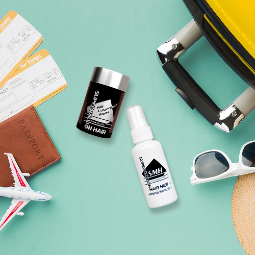 Super Million Hair Super Million Hair Portable Set Travel Carrying Mist Black Color That Does Not Block Pores dark brown