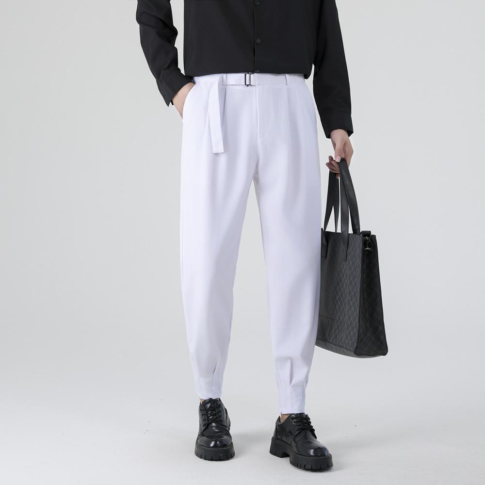 Casual style leggings boys side zipper summer new straight drop casual trendy brand Harlan small trousers