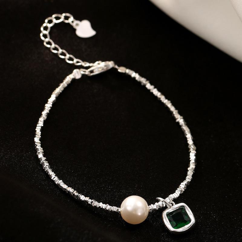 

Браслет из серебра 925 пробы Banyan Tree с роскошными квадратными бусинами: Элегантные изумрудные женские украшения BRS347