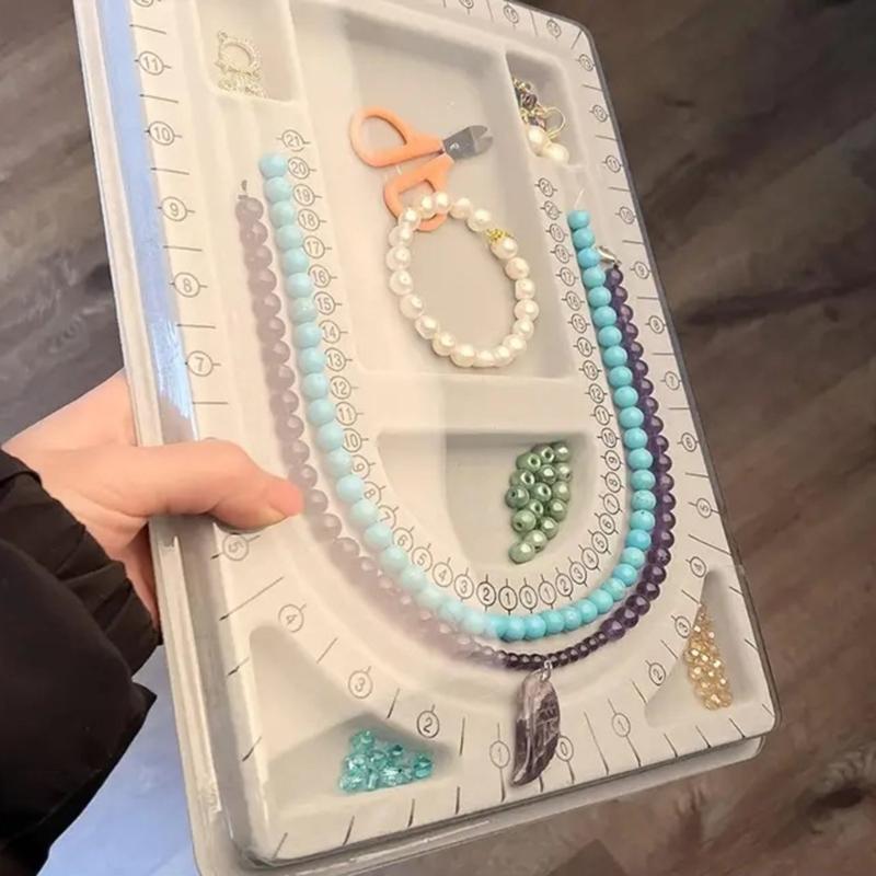 Creative Beading Tray for DIY Projects Flocking Bead Board Jewelry Making Organizer Tray Convenient Bead Sorting Board