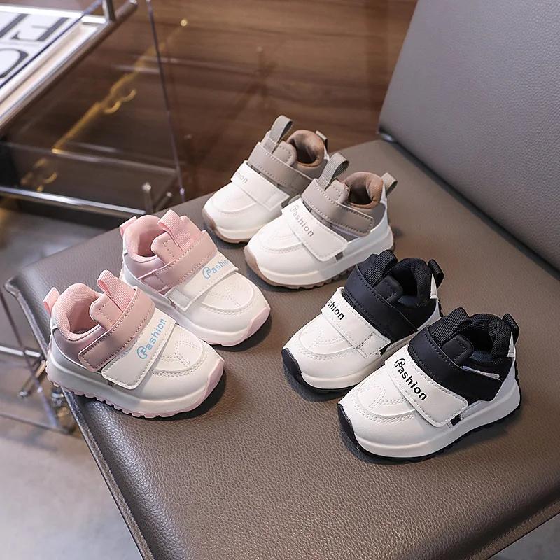 Toddlers Shoes for Boy Leather Breathable Running Shoes for Kids Girls School Spring Autumn Fashion Children's Causal Sneakers