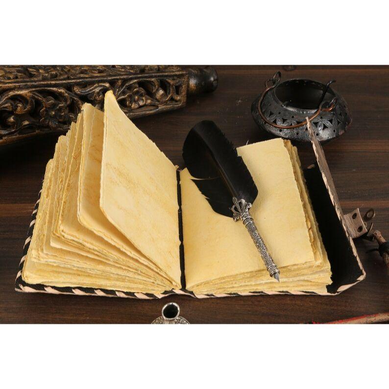 Handmade  Leather Journal: Witchcraft Spell Book of Shadows