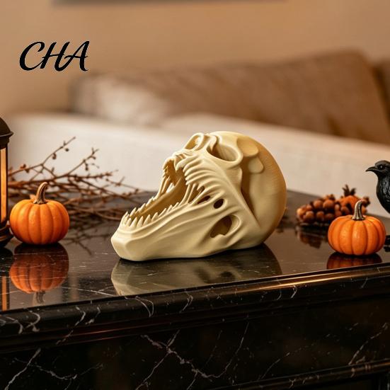 Detaillierte Horrorfigur für Regale 3D-gedrucktes Halloween-Schädel-Ornament, Realistische Statue, Gruselig Langlebiges PLA Zähnefletschend Geisterhaft