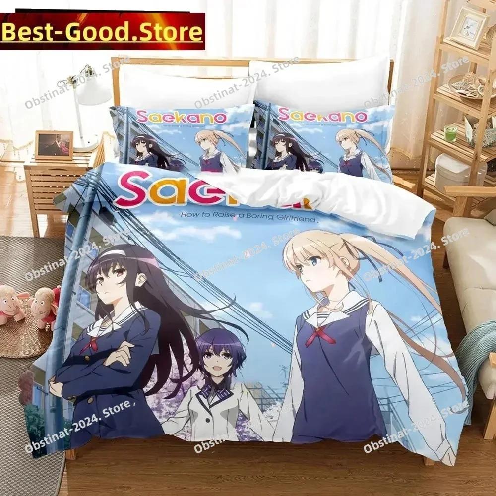 3D Print Anime Saekano Megumi Kato Bedding set Printed Duvet Cover Pillowcase Single Double Queen Super King Size Sets