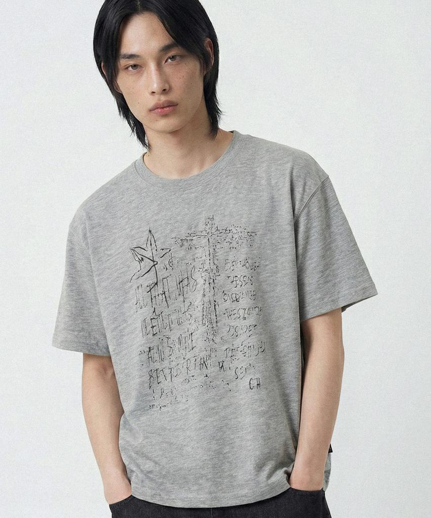 Odeupeol Maple Leaf Crop T-Shirt(Gray)