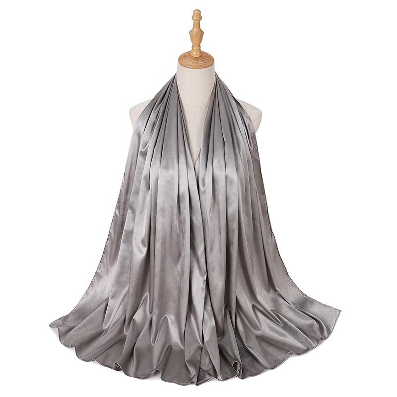 Luxury Satin Hijab Femme Solid Women Imitation Silk Beach Wrap Silk Scarf Shawls Bandana Muffler Scarves Bufandas Mujer Stoles