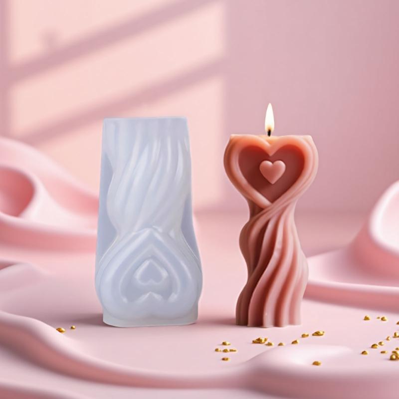 Silicone Molds 3D Heart Candle Molds Epoxy Resin Molds Lovely Castings Molds Plasters Molds for Home Decoration