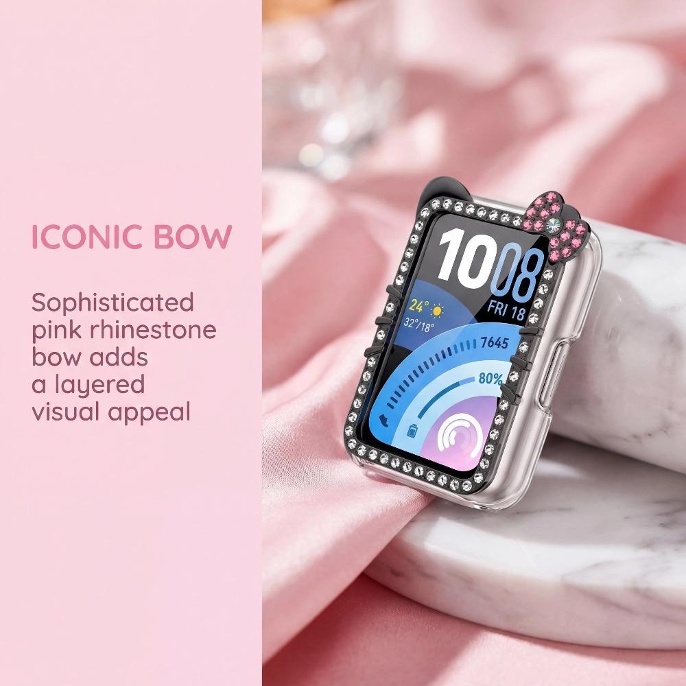 Custodia con Diamanti per HUAWEI Band 11 Accessori Bordo Bumper Rigido Vuoto a 360° Frame shell Carina Copertura GATTO huawei smart band 11 pro