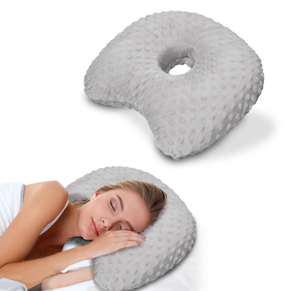 Ergonomic Curved Side Sleeping Pillow Breathable Earring Pillow  for Ear Pain Relief