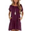 Women's Fashion Casual Round Neck Short Sleeve Ruffle Dresses