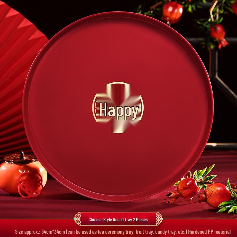 Red Festive Wedding Serving Tray for Fruit and Candy
