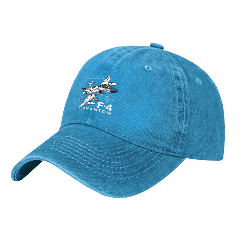 

F Phantom Aircraft Embroidered Washed Canvas Baseball Cap Vintage Military Jet Design Distressed Denim Style Hat