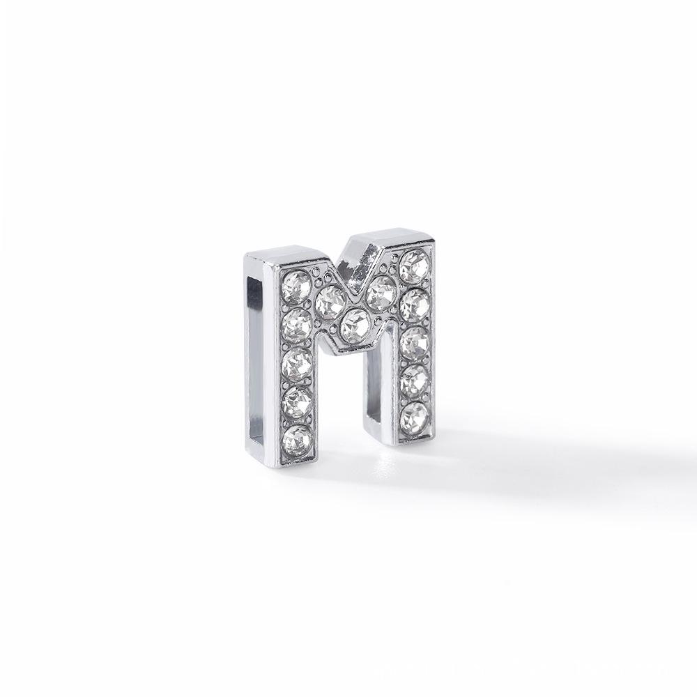 10mm A-Z Diamond Uppercase English Letter Pendant Necklace for DIY Jewelry Accessories