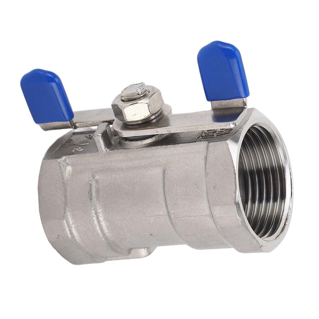1in Full Port Ball Valve Stainless Steel Butterfly Shape Double Female Thread Ball Valve for Garden Pump Faucets