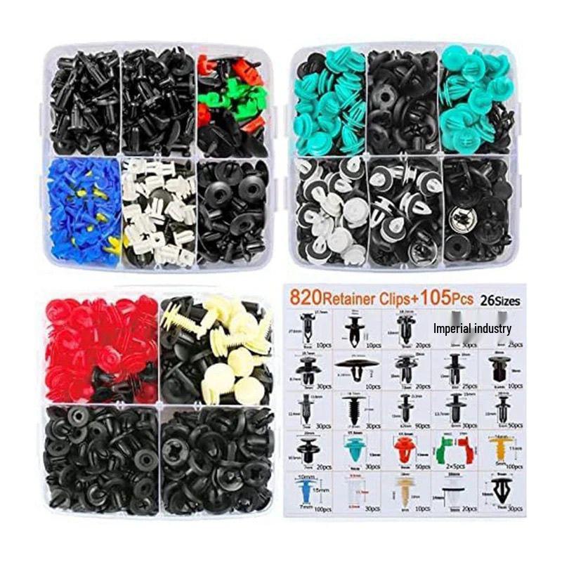 925-Piece Snap-in Car Fasteners Kit—Universal Bumper, Fender, Door Panel Clips, 26 Types