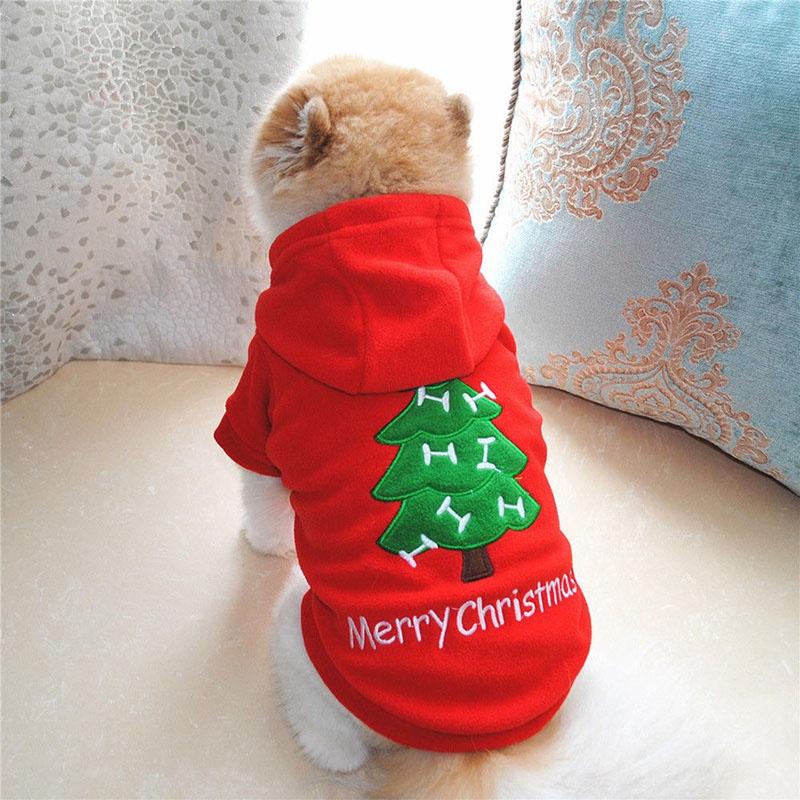 Christmas Vest Pet Dog Puppy Hoodie Sweater Xmas Warm Clothes Costume Shirt