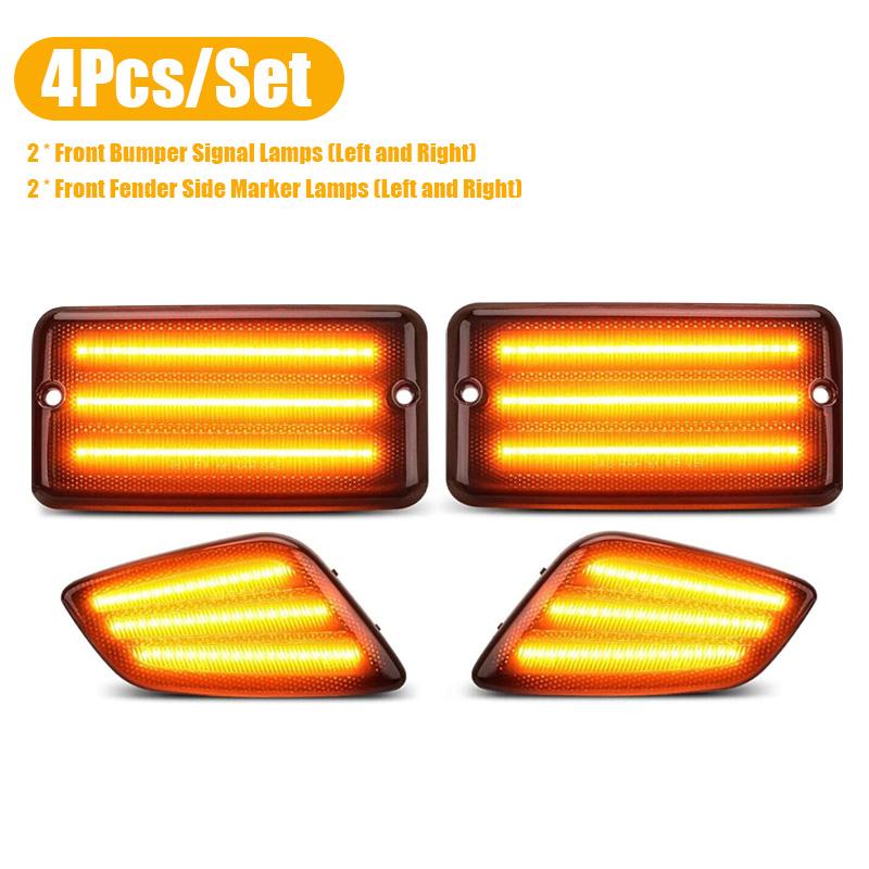 

4 шт./компл. передние светодиодные сигнальные лампы, автомобильные боковые габаритные фонари, автомобильные аксессуары, подходят для Jeep Wrangler TJ 1997-2006 светодиодные сигнальные лампы