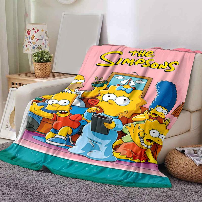 1Pc Simpsons Family Blanket Soft And Comfortable Casual Warm Camping Travel Christmas Halloween Gift M921759