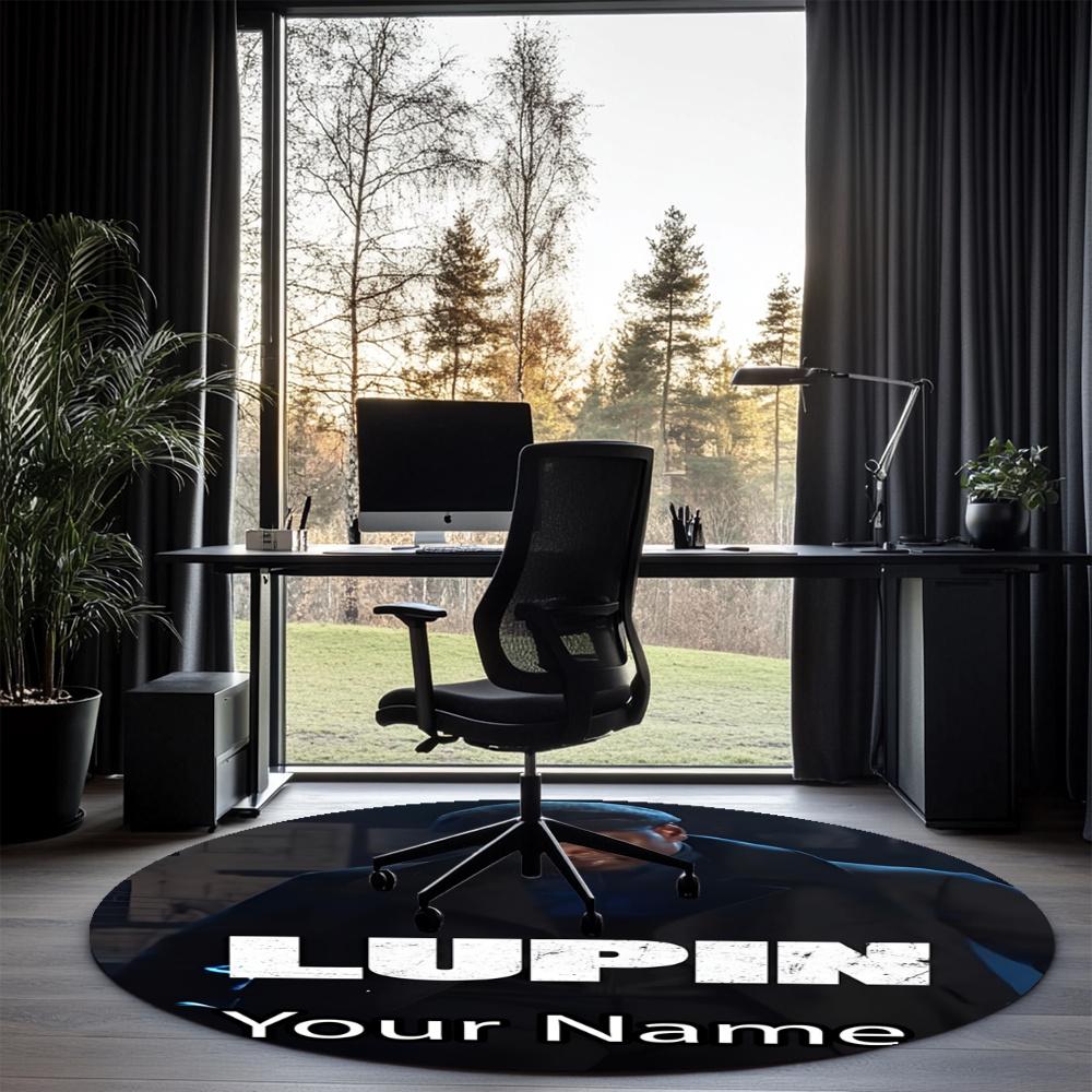Custom Name Lupin Printed Round Rug Carpet Chair Rug Area Rug Entryway Doormats,for Office Chair Living Room Bedroom Kitchen Room.