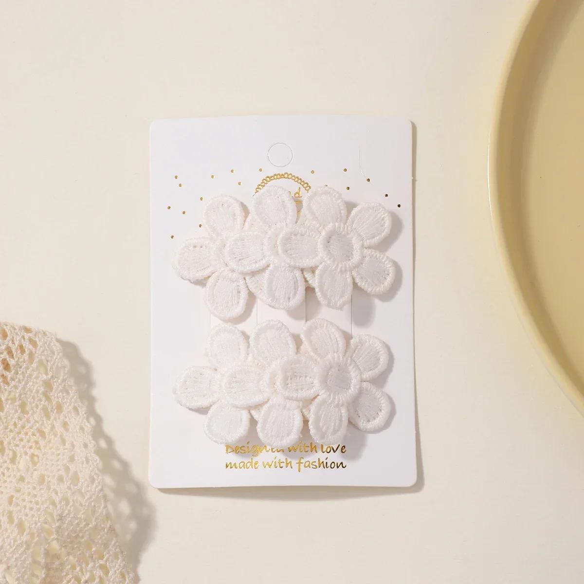 

2 шт./лот Милые вышитые цветы заколки для волос для детей девочек заколки-клипсы BB заколки-автоматы головные уборы аксессуары для волос подарки